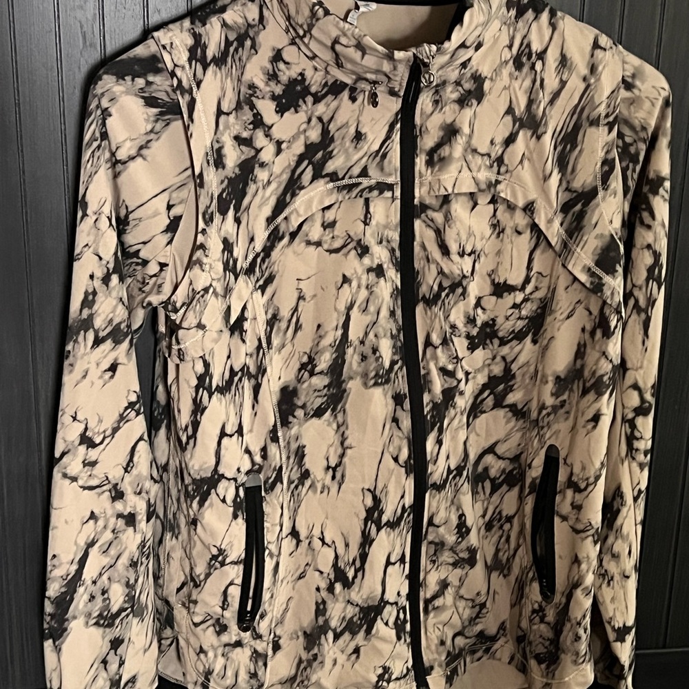 Lululemon Athletica Black and Cream Marble Jacket